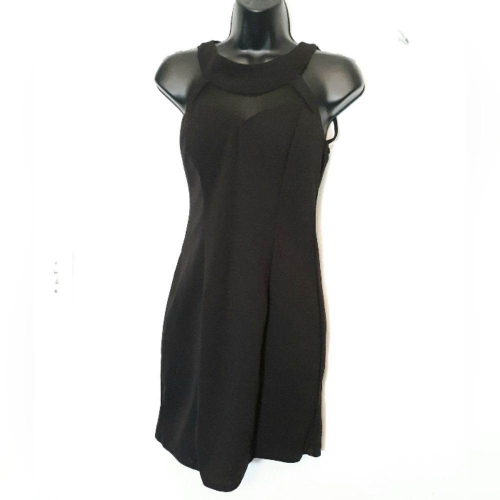 Speechless black strappy back mini dress
